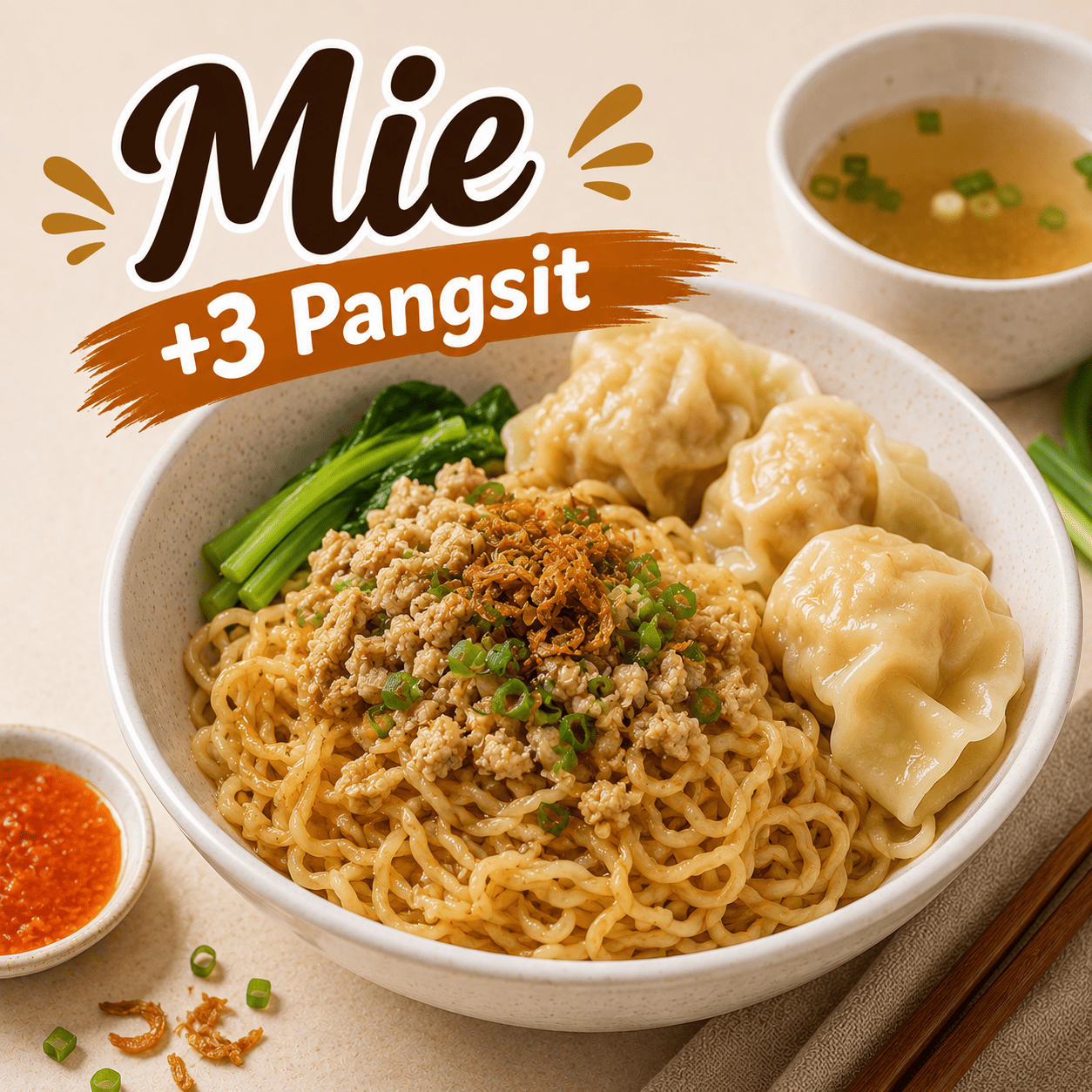 Mie +3 Pangsit